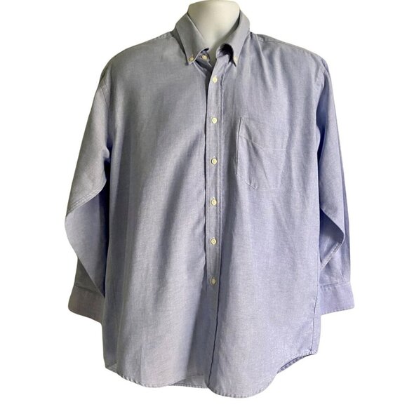 Deansgate Men's Blue Long Sleeve Button Down Shirt Neck 16.5 - Picture 2 of 9